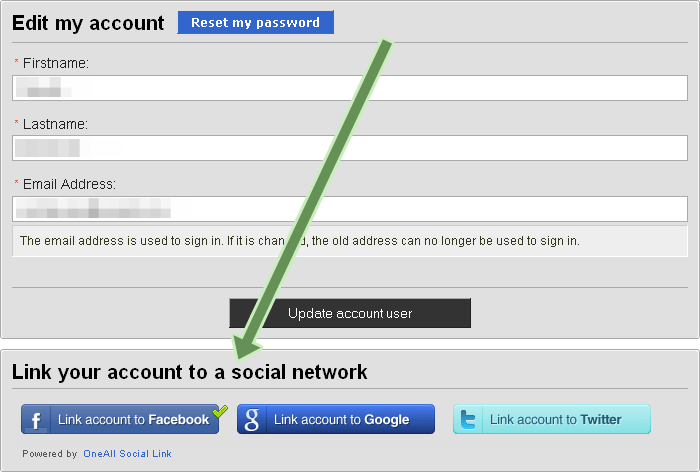 Social Link Example